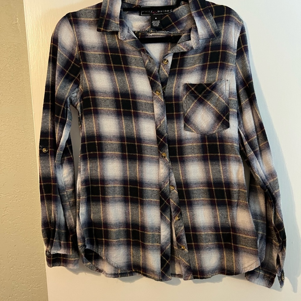 Medium grey and black flannel